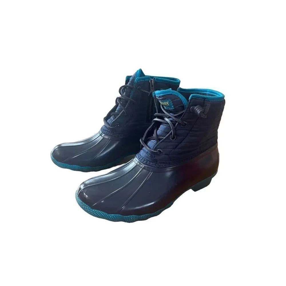Sperry Womens Navy Blue Top Sider Saltwater Puff Duck Rain Boot STS86707 Size 8